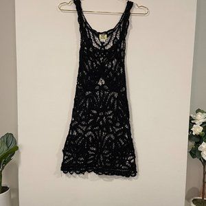 Free People Black Lace Mini Dress